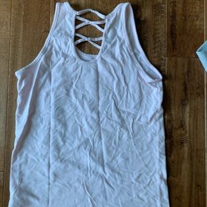 Light pink cross on the back tee